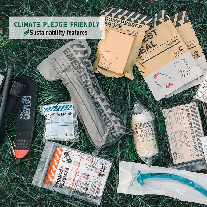 RHINO RESCUE IFAK Trauma Kit Pro with CAT Tourniquet (Camo) | TCCC Compliant, Combat-Proven, Tactical Molle Pouch, Professional First Aid Kit, Military Medical Kit, HSA/FSA Approved