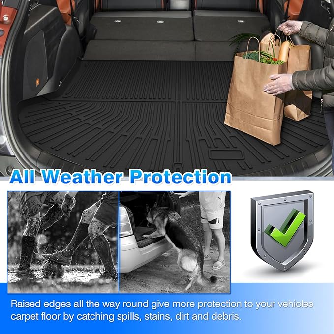 RAV4 Cargo mat - Trunk Mat for Toyota RAV4 2013-2018(Only Gas) | All Weather Trunk Mat for RAV4 Accessories, Heavy Duty Rubber Mats, Car Accessories