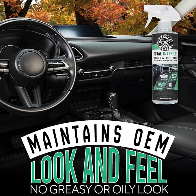 Chemical Guys Total Interior Cleaner and Protectant for Cars, New Car Scent | Cleans and protects interior plastic, vinyl, leather, nav. screens, safe for cars, trucks, SUVs, Jeeps and RVs. 2 Pack