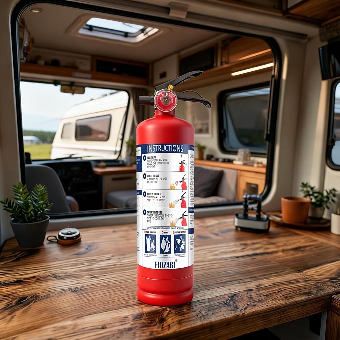 ABC Fire Extinguisher for Home & Vehicle - 2.5 lb 1-A:10-B:C Rated, Dry Chemical Fire Safety Certified for Kitchen/Car/Boat Use