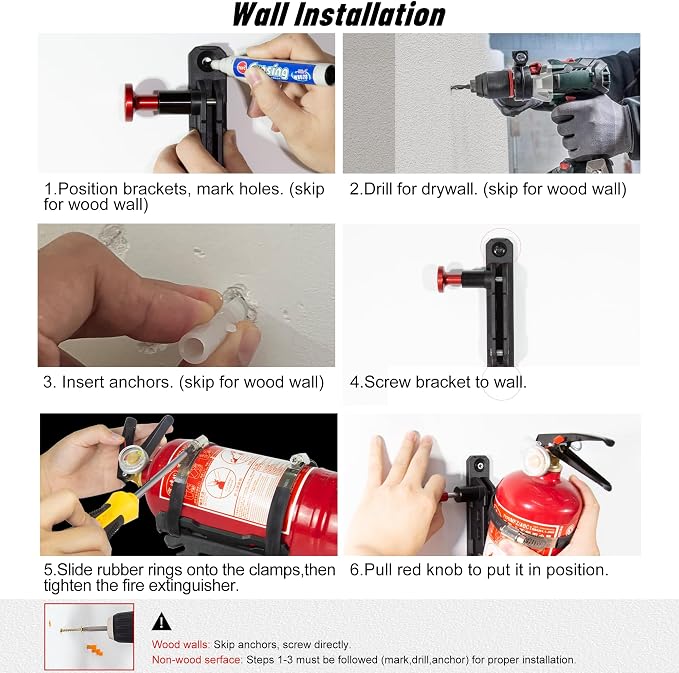 ZHILXN Quick Release Fire Extinguisher Mount with 10 Clamps, Universal Fit | Roll Bar & Wall Mount Bracket Holder Adjustable Mounting for UTV Motorcycle Compatible with Jeep Wrangler Polaris RZR SXS ATV