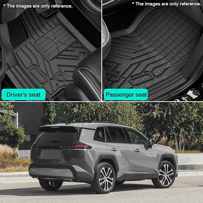 T TGBROS Floor Mats Toyota RAV4 2026 5 Seat (Only Fit Hybrid), All Weather TPE Custom Fit Car Mats 7PCS Set Door Sill Guards Anti Slip