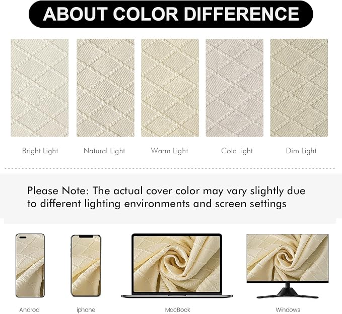 Genina Waterproof Seat Covers for Dining Room Chairs Covers Dining Chair Slipcovers Protector, No Rear Covers (Beige, 4 Pcs)