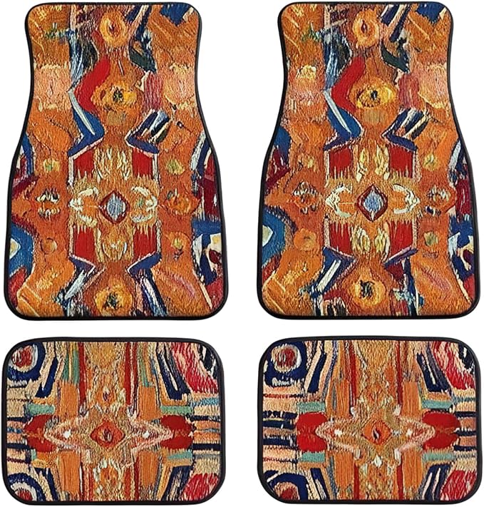 Car Floor Mats Non-Slip Automotive Floor Mats All-Weather Front Rear Car Floor Foot Mat Sets of 4 Pieces Foot Mats Rugs Carpet for Car Trucks SUV Sedans (Fangao-01)