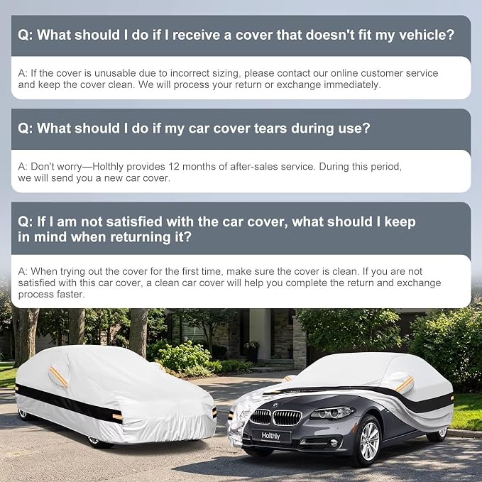 10 Layers Sedan Car Cover Custom Fit BMW 5-Series M5 528i 530 530i 535i 540i(1988-2026), Waterproof All Weather for Automobiles, Outdoor Full Cover Sun Dust Rain Protection with Cotton. Silver