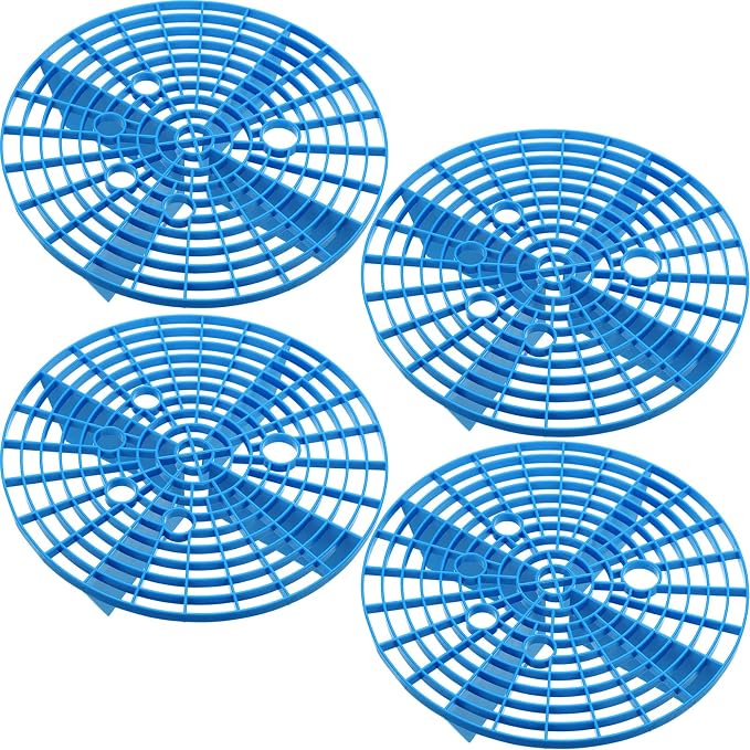 Tallew Car Wash Bucket Insert Grit Traps for Car Washing Detailing Kit Accessories Cleaning Tool Fits 12 Inch Diameter Bucket or 3-5 Gallon(Blue,4 Pieces)