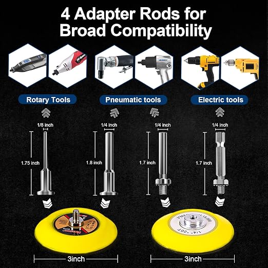 199 PCS 3 Inch Wet Dry Sanding Discs 60-10000 Grit Hook and Loop Sandpaper | Headlight Restoration Kit Drill Sanding Attachment Polishing Kit with Rotary Tools for Auto Metal Glass Resin Wood Jewelry