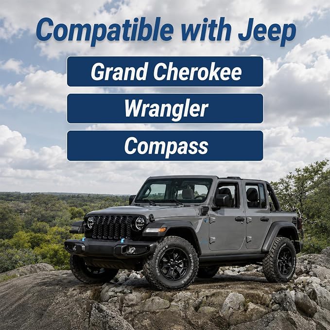 Yangday Leather Steering Wheel Cover for Jeep Wrangler Grand Cherokee Compass, 14.5-15 inches Car Steering Wheel Cover with Non-Slip Breathable (Bright Silver)