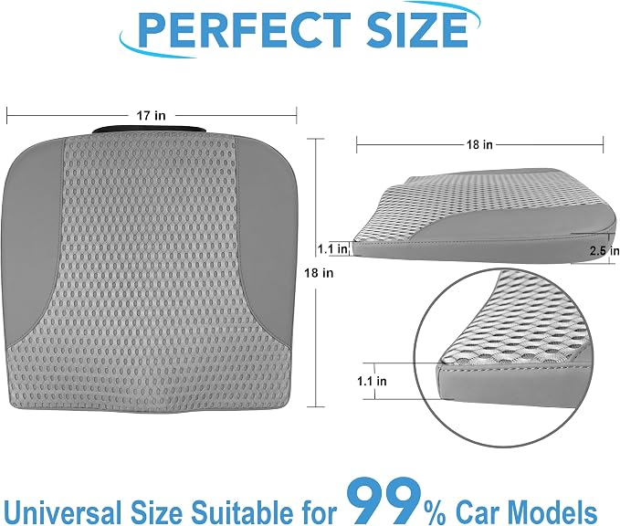 Lofty Aim Car Seat Cushion, Car Seat Pillow, Automotive Cushion | Memory Foam Car Seat Cushion for Long Driving, Butt Pillow for Pain Relief, Driver Seat Cushion for Car, Office, Dark Gray