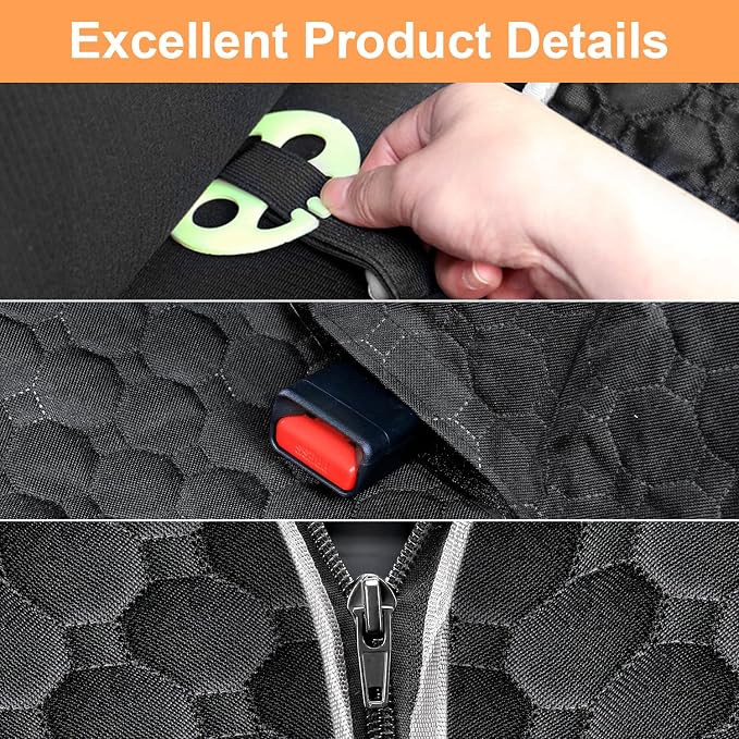 Mancro Dog Car Seat Cover for Back Seat, Waterproof Dog Hammock for Car | 600D Heavy Duty, Scratch-Resistant Back Seat Pet Cover for Dogs with PVE Nonslip Underside, Fits for Sedan, Trucks and SUVs