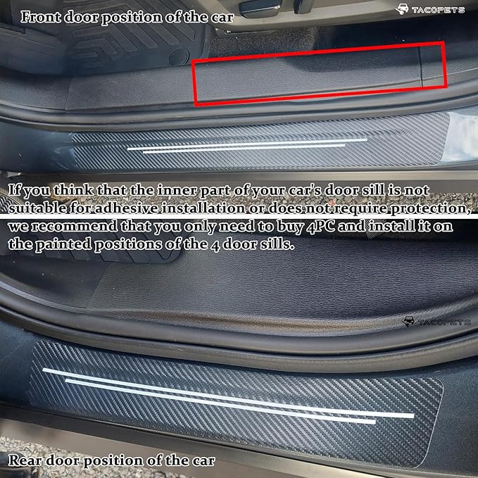 Door sill Protector,Door sill Scratch Protection (Suitable for Most car Models),Anti-Scratch Protection Strips(9PC)