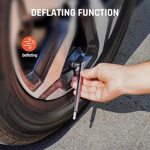 ETENWOLF Pencil Tire Pressure Gauge 6 Pack (10-50PSI, 20-120PSI) with Tire Caps Calibrated to ANSI B40.1 Grade B(2%), Stainless Steel Body, for Cars, Pickups, RVs, Bicycle