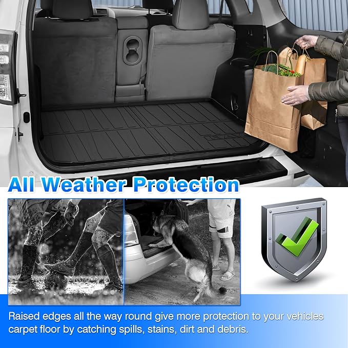 Rav4 Cargo Liner - Trunk Mat for Toyota RAV4 2006-2012, All Weather Cargo Mat for Rav4 Accessories, Heavy Duty Car Mats, Car Accessories