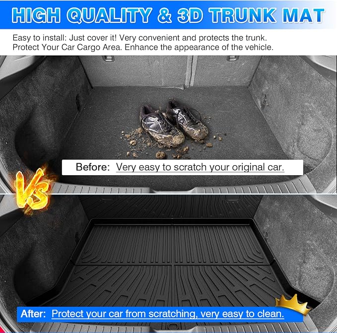 CX-30 Cargo mat - Trunk Mat for Mazda CX-30 2020-2026, All Weather Trunk Mat & Backrest Mat for CX-30 Accessories, Heavy Duty Rubber Mats, Car Accessories