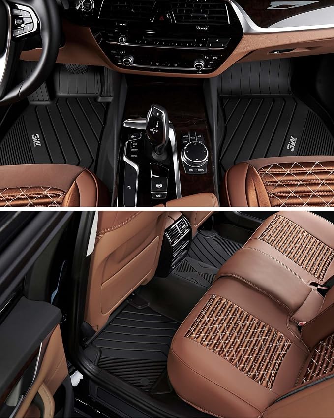 3W Floor Mats & Cargo Liner Fit for BMW 5 Series G30 2017-2023 All Weather TPE Floor Liner Custom Fit for BMW G30 5 Series 520i 530i 535i 540i 540d 550i Full Set Car Accessories (Not for GT & 530e)