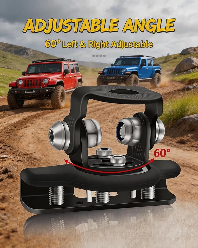 Hood Mount Light Brackets Universal Ditch Mount No Drill Fog Light Bracket | 2PCS 304 Stainless Steel A Pillar Light Mount Fog Light Brackets Mount Hood Mount Light Anti-Scratch for Truck Offroad