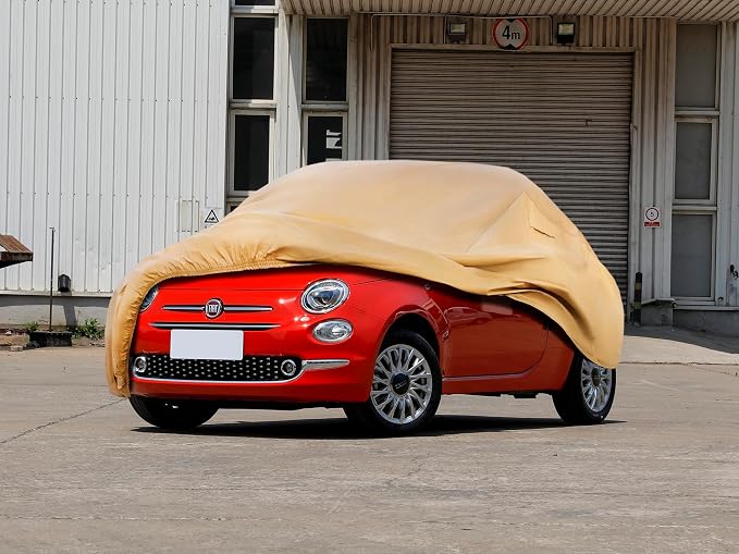 Heavy Duty Outdoor Car Cover Compatible with 2007-2026 Fiat 500,Windproof All Weather Waterproof Sun Rain UV Dust Snow Protection Outdoor Car Covers