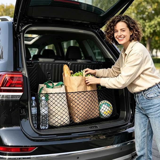 Tongama-Cargo Net for 2020-2026 Toyota Grand Highlander/Highlander/Lexus TX, Heavy Duty Elastic Trunk Storage Net with Hooks for Toyota Grand Highlander/Highlander/Lexus TX Car Exterior Accessories