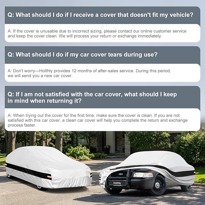 10 Layers Sedan Car Cover Custom Fit for Ford Crown Victoria (1991-2010), Waterproof All Weather for Automobiles, Outdoor Full Cover Sun Dust Rain Protection with Cotton. Silver