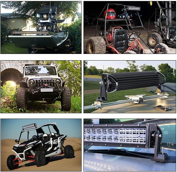 Side Brackets, AKD Part Light Bar Mounting Brackets Kit Universal Side Mount Offroad Truck LED Bar Mounts 2 Pack