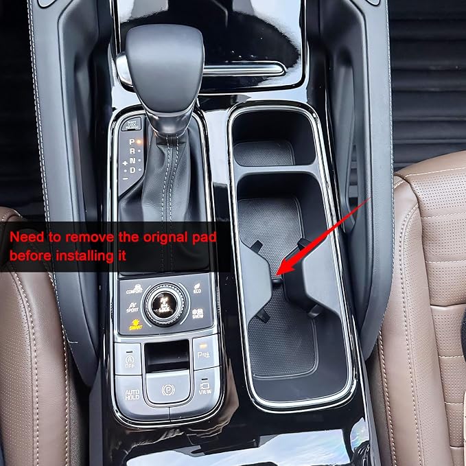 Cup Holder Coaster for Kia Telluride Accessories 2020-2022 2023 2024 2025 | 3D Silicone Cup Holder Insert Mat, Non-slip Center Console Pad, Telluride Interior Accessories Decoration, Red Trim, 6pcs Kit