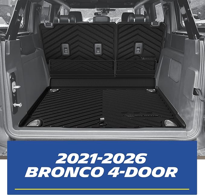 Michelin Vehicle Mats, All-Weather TPE Custom Fit Liner for 2021-2026 Ford Bronco 4-Door (3 Piece), Premier