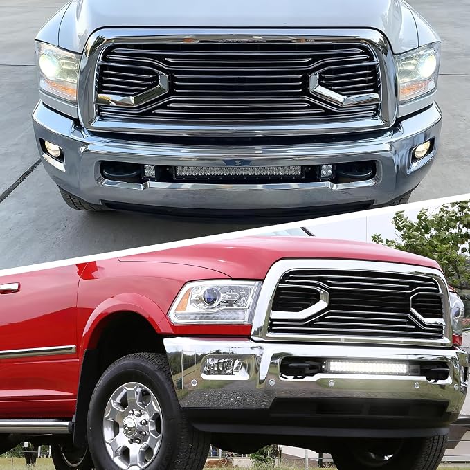 Nilight Front Lower Hidden Bumper Mounting Brackets for 20inch Straight LED Light Bar Compatible with 2009-2018 Dodge Ram 2500 3500