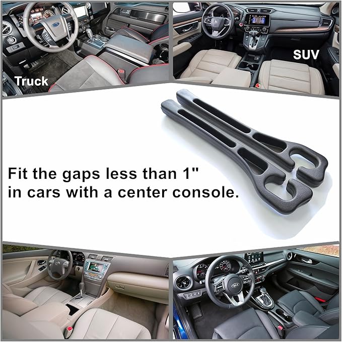 2 Pack No Drop Car Seat Gap Filler Guard, Stopper/Catcher to Fill the Gap Between Seat and Console Black Car Crevice Inbetween Blocker Plug Space Pad b00byh6c1e-A03