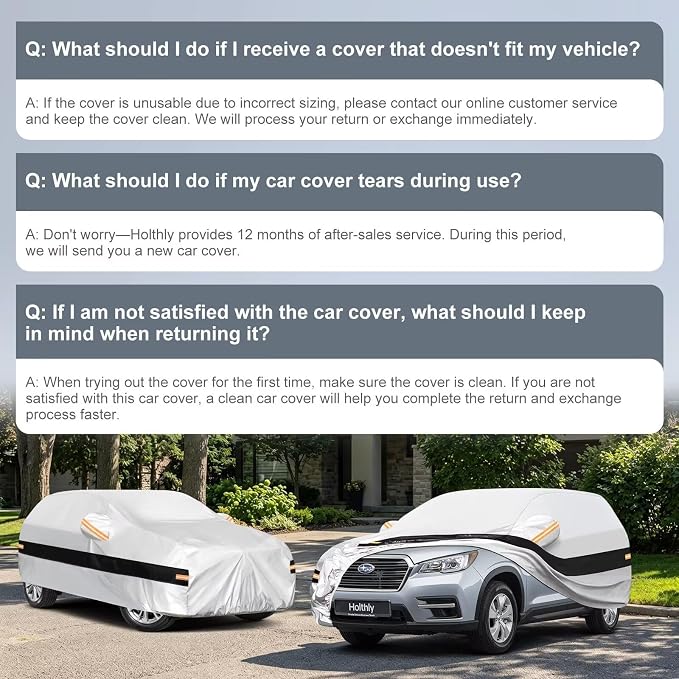 10 Layers SUV Car Cover Custom Fit for Subaru Ascent (2018-2026), Waterproof All Weather for Automobiles, Outdoor Full Cover Sun Dust Rain Protection with Cotton. Silver