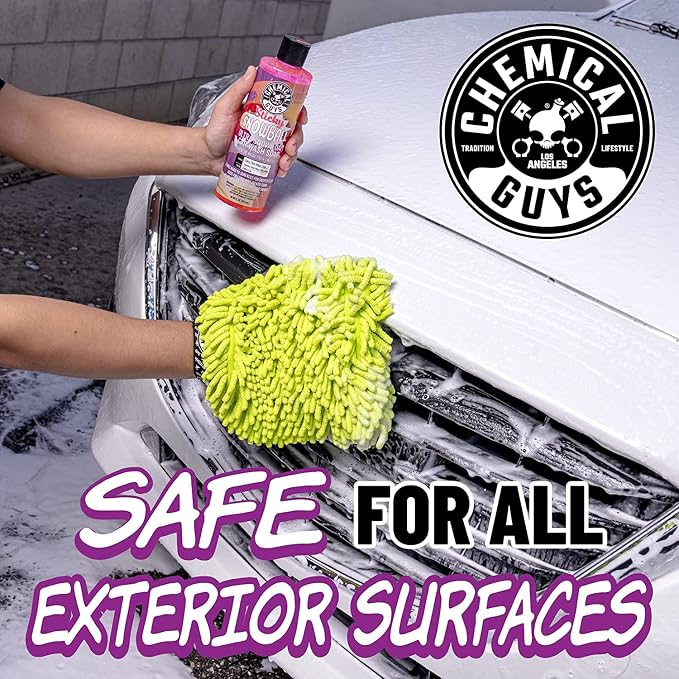 Chemical Guys CWS21516BK Car Wash Detailing Bucket, Mitt & Accessories Bundle (6 Items) Featuring Sticky Snowball Ultra Snow Foam Car Wash Soap, 16 oz - Works on Cars, Trucks, SUVs, RVs & More