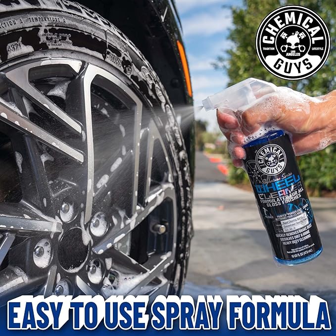 Chemical Guys, Signature Series Wheel Cleaner Spray for All Finishes, 16 oz | Fast-acting foaming spray clings to wheels to lift brake dust and road grime, safe on chrome and painted rims