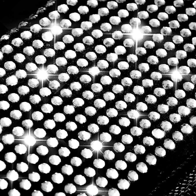 CAR PASS Bling Diamond Car Mats Shining Carpet Crystal Rhinestones Sparkly Glitter Floor Mats with Anti-Slip PVC Heel Pad Universal for Automotive SUV, Sedan, Van, 3pcs for Girl Women, Black Silver
