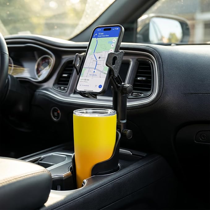 Cup Holder Phone Holder for Car, Long Arm with 360°Rotation Cell Phone Holder Mount for Car | Truck | Golf Cart Compatible with iPhone & Samsung & All Smartphones