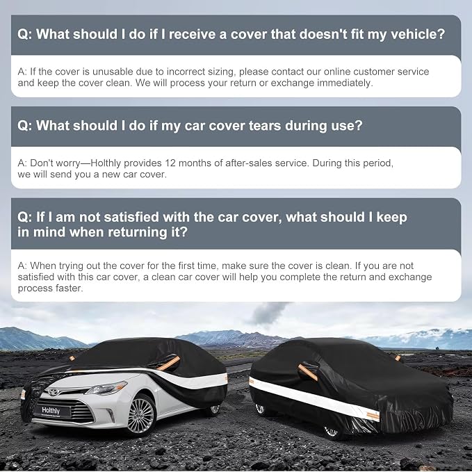 10 Layers Sedan Car Cover Custom Fit for Toyota Avalon (1994-2026), Waterproof All Weather for Automobiles, Outdoor Full Cover Sun Dust Rain Protection with Cotton. Black