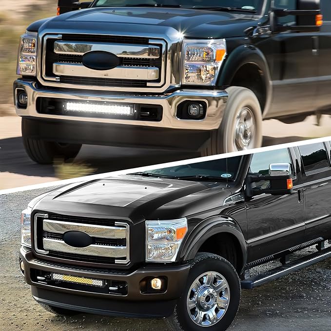 Nilight Front Lower Hidden Bumper Mounting Brackets for 20-22inch Straight LED Light Bar Compatible with 2011-2016 Ford F250 F350 F450