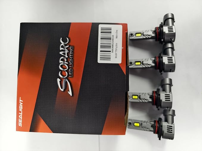 SEALIGHT S2S 9005/HB3 9006/HB4 Light Bulbs Combo, 140,000LM Super Brighter, 6500K Pure White 9005 9006 Fog Bulbs, with Cooling Fan 70K+ Hours Lifespan, 4-Pack