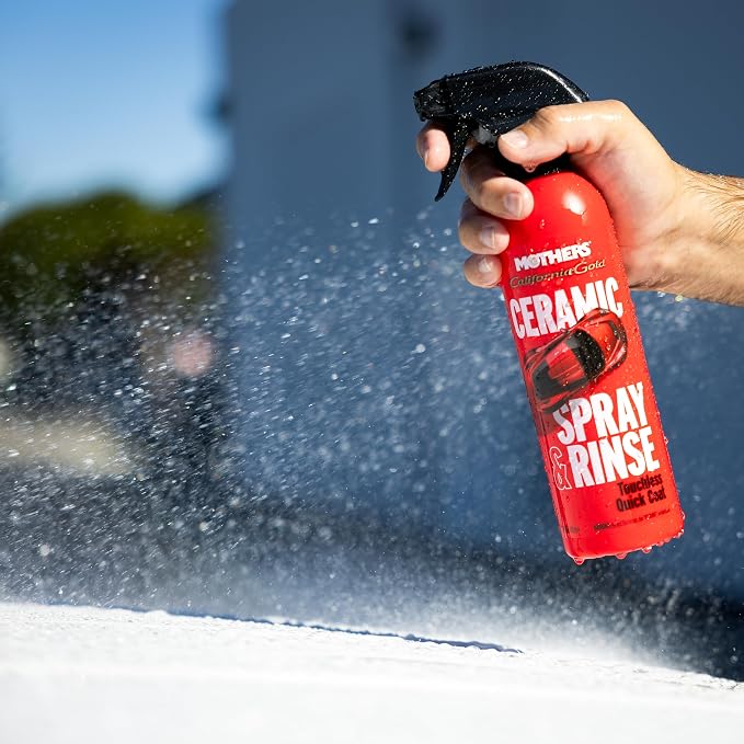 Mothers California Gold Ceramic Spray & Rinse Wax, 16 oz. (05646) | Water-Activated Touchless Quick Coat, Spray On Hose Off, Super-Hydrophobic, Drying Aid, Booster, Topper