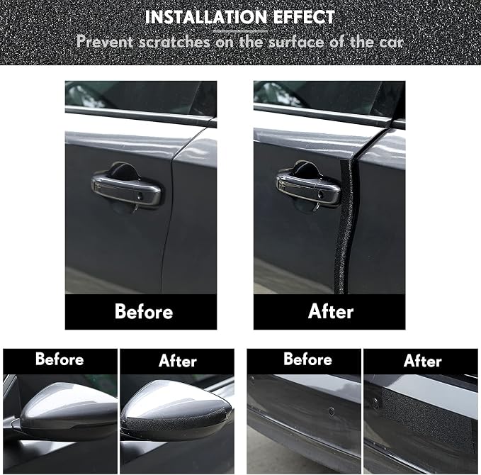 Frienda Car Door Edge Guards Door Sill Protector Automotive Entry Guard Anti Collision Scuff Sill Trim Protection Strips for Most Cars Vehicles Accessories(2.8 Inch Wide, 32.8 Feet,Black)