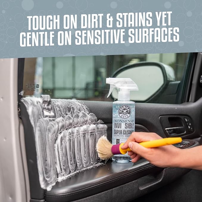 Chemical Guys All Surface Clean and Shine Kit with Storage Bag Interior Cleaner Glass Cleaner Dressing Microfiber Towels and Brushes Giftable Car Care Set