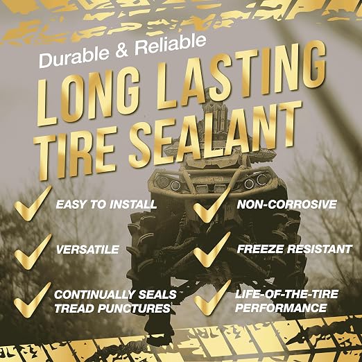 FlatOut Off Road Multi-Purpose Tire Sealant - Prevents and Repairs Flat Tires - Seals Leaks - Contains Kevlar - Tubeless Tire Sealant - 32-Ounce Bag - Pack of 2