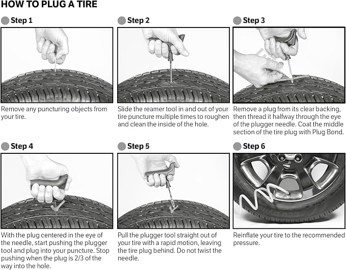Slime 2040-A Tire Repair Plug Kit, Deluxe, Contains Strings, Tools and Glue, 11 Pieces