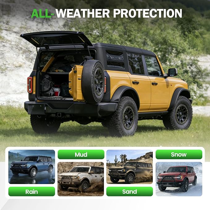Cartist Cargo Liner for Ford Bronco (Only for 4 Door) 2021-2025 2026, All Weather Cargo Mats for Bronco Accessories, Heavy Duty TPE Trunk Mat, Car Accessories