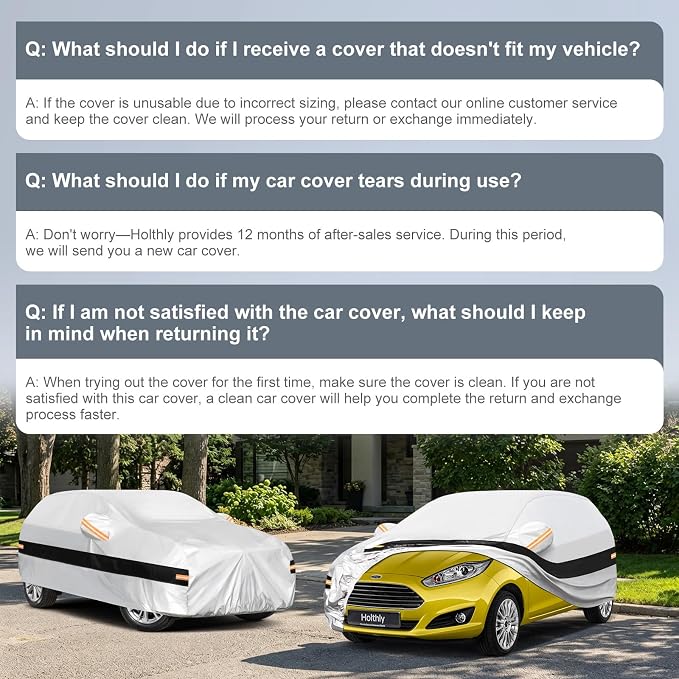 10 Layers Hatchback Car Cover Custom Fit for Ford Fiesta (1989-2023), Waterproof All Weather for Automobiles, Outdoor Full Cover Sun Dust Rain Protection with Cotton. Silver