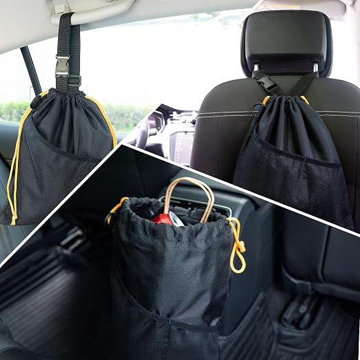 GNEGNI 2PCS Hanging Car Garbage Can - Waterproof Leakproof Trash Bag | Car Trash Can with Durable Leakproof Lining, Keeps Vehicle Clean and Neat