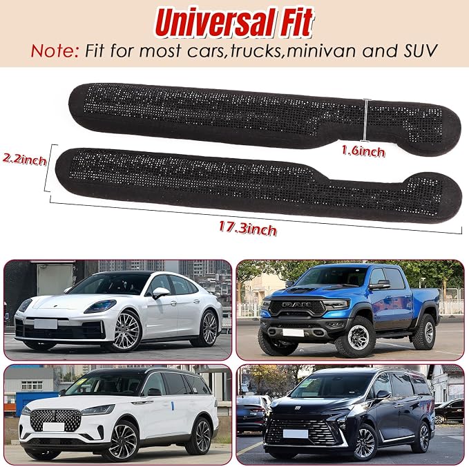 Briwill Bling Car Gap Filler - 2 Pack Crystal Rhinestone Diamond Black Bling Car Accessories for Women, Gap Blocker Universal fit for Trucks, SUVs, Girly Car Accessories Interior Aesthetic, (Black)