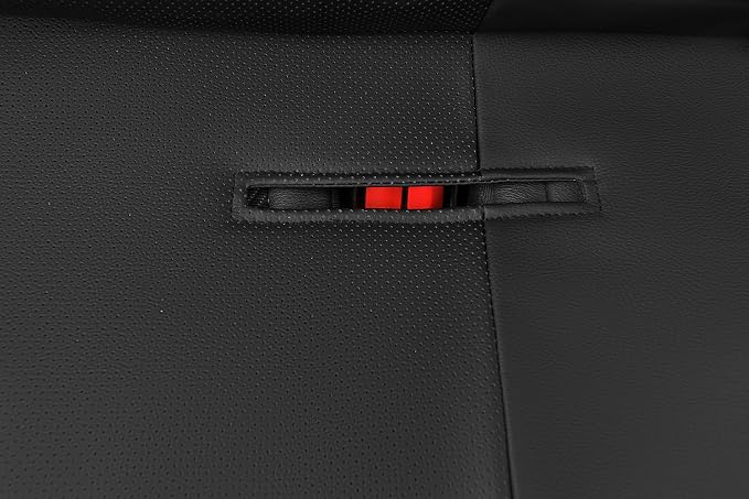 CAR PASS Leather Back Seat Cover, Universal Waterproof Bench Rear Seat Cover Zipper Split Rear Bench Protector Fit 95% Automotive Interior Covers for Cars Sedans SUVs (Rear,All Black)