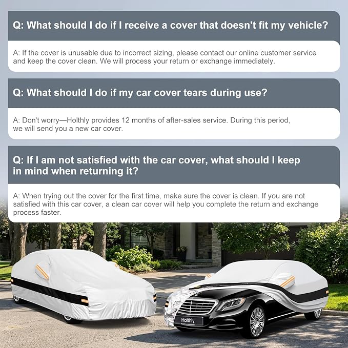 10 Layers Sedan Car Cover Custom Fit for Mercedes-Benz S-Class S250 S300 S350 S400 S450, Waterproof All Weather for Automobiles, Outdoor Full Cover Sun Dust Rain Protection with Cotton. Silver