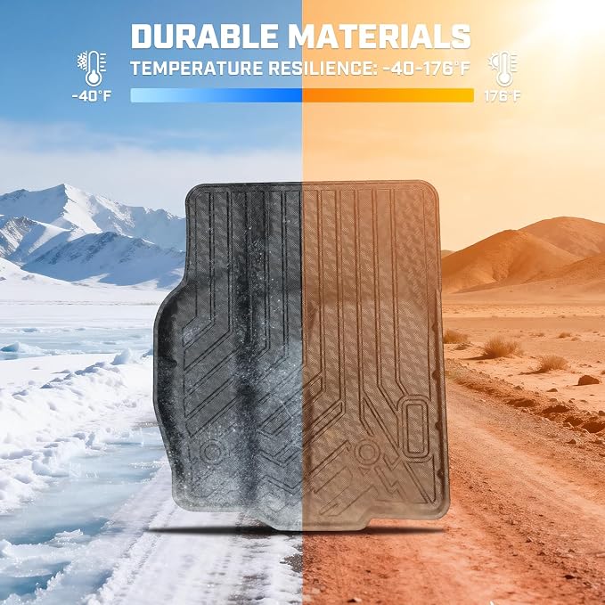 Mixsuper Floor mat for Dodge Ram 1500 1994-2001/Ram 2500 3500 1994-2002,All Weather TPE Rubber Floor Liners Protection for Ram 1500/2500 Accessories,1st Row Anti-Slip Car Mats, Black