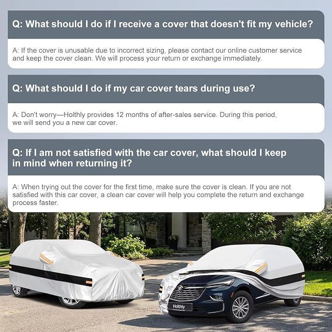 10 Layers SUV Car Cover Custom Fit for Buick Encore (2012-2026), Waterproof All Weather for Automobiles, Outdoor Full Cover Sun Dust Rain Protection with Cotton. Silver