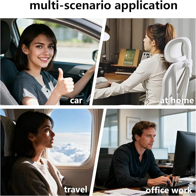 Car Neck Pillow, Car Pillow Comfortable Head Neck Rest Support | Car Neck Support Pillow, Suede Car Neck Pillow with Adjustable Strap, Ergonomic Car Neck Support for Relieve Driving Fatigue